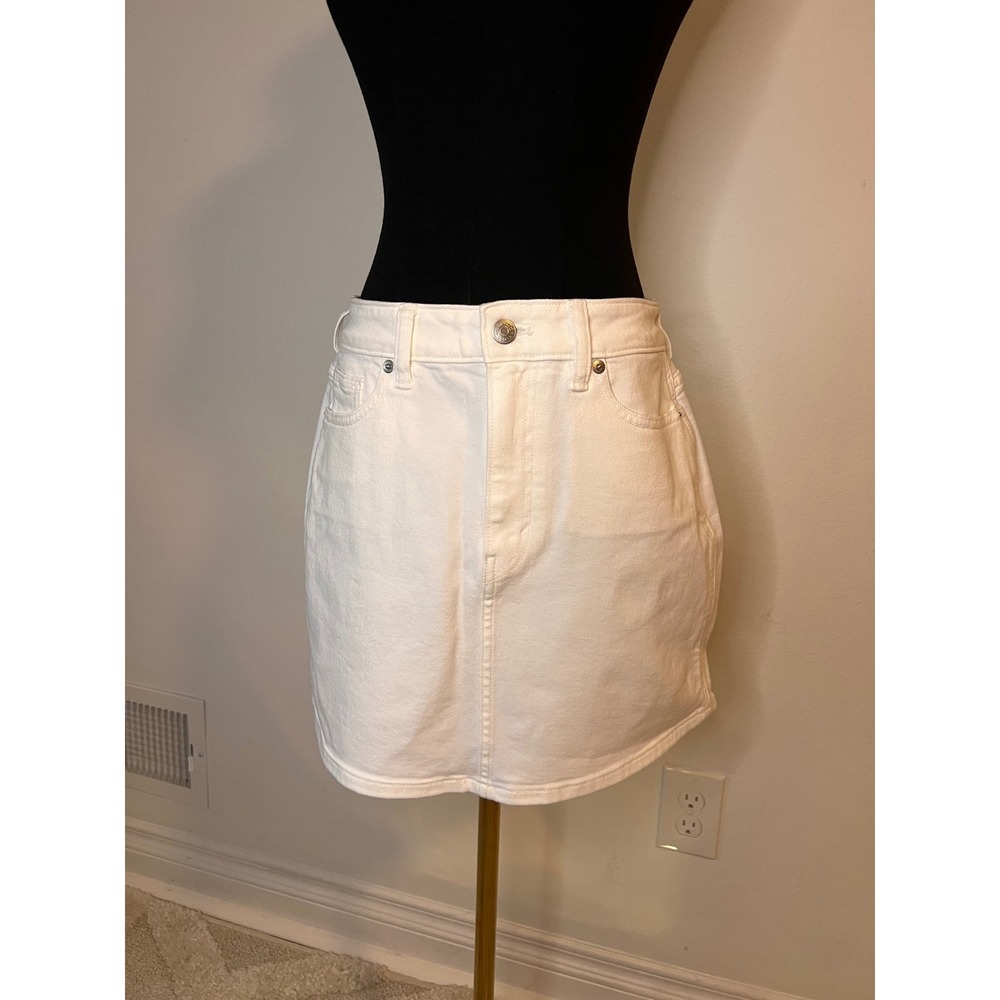 Vineyard Vines Delaney Denim Skirt White Cap Mini Y2K Size 26 NWT - Picture 3 of 5